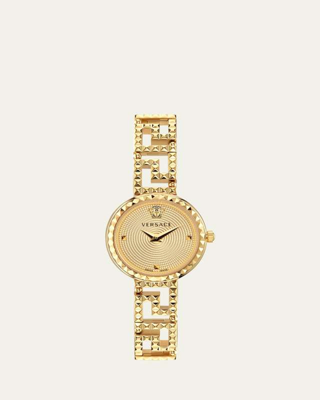 28mm Greca Goddess Watch with Bracelet Strap, Gold Plated